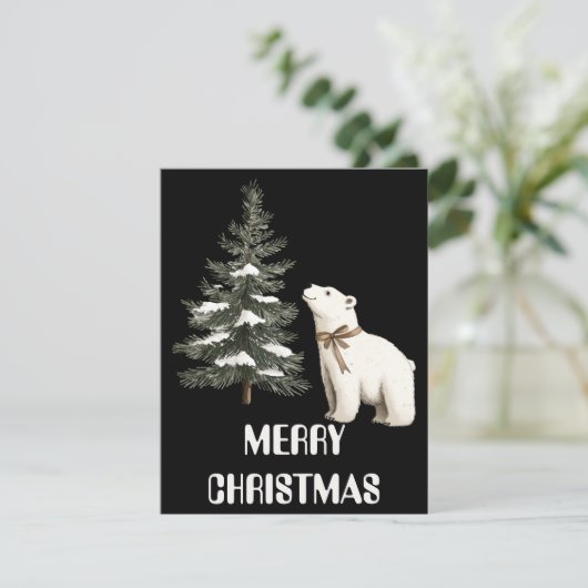 Carte de Noël d'ours polaire (Debout devant)