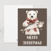 Carte de Noël d'ours polaire (Devant / Derrière)