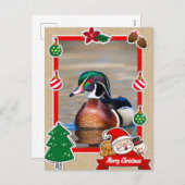 Carte de Noël Drake Duck Wood (Devant / Derrière)