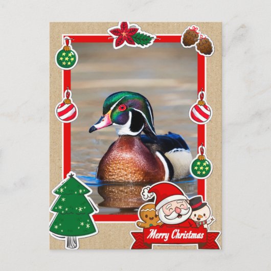 Carte de Noël Drake Duck Wood (Devant)