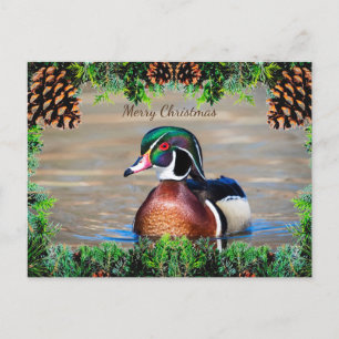 Carte de Noël Drake Duck Wood