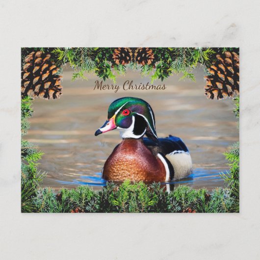 Carte de Noël Drake Duck Wood (Devant)