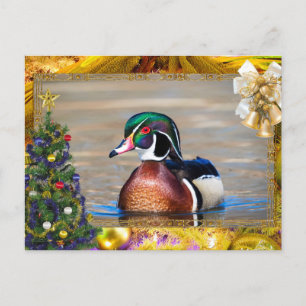 Carte de Noël Drake Duck Wood