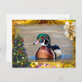 Carte de Noël Drake Duck Wood (Devant / Derrière)