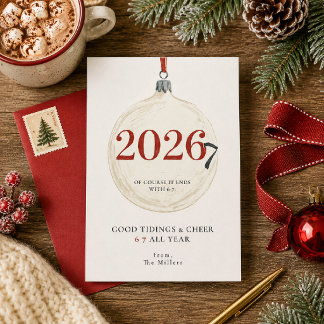 Carte de Noël drôle 6 7 toute l'année 2026