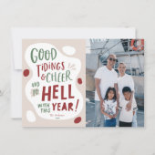 Carte de Noël drôle, À l'enfer avec cette année ph (Devant)