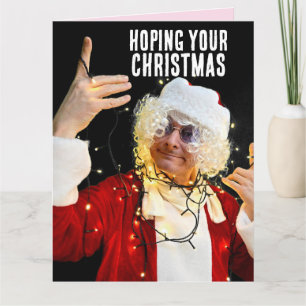 CARTE DE NOËL DRÔLE "ALLUMÉE !" PÈRE NOËL GRAND