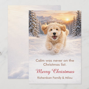Carte de Noël drôle avec chien Famille de chiots