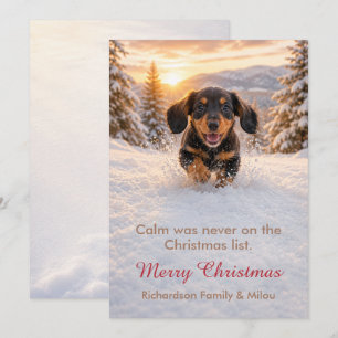 Carte de Noël drôle avec chien Famille de chiots