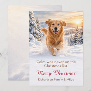 Carte de Noël drôle avec chien Famille de chiots