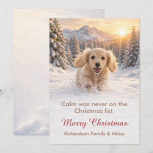 Carte de Noël drôle avec chien Famille de chiots