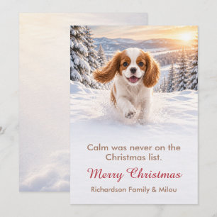Carte de Noël drôle avec chien Famille de chiots