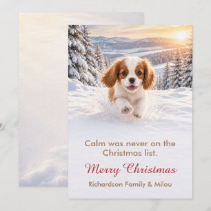 Carte de Noël drôle avec chien Famille de chiots