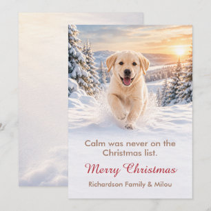 Carte de Noël drôle avec chien Famille de chiots