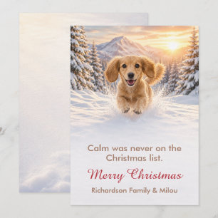 Carte de Noël drôle avec chien Famille de chiots