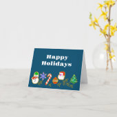 Carte de Noël drôle avec des biscuits de Noël (Fleur jaune)