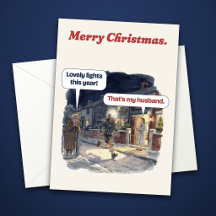 Carte de Noël drôle avec des lumières de fée pour