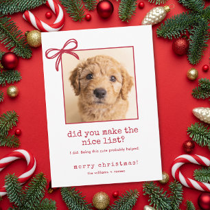 Carte de Noël drôle avec photo de chien mignon