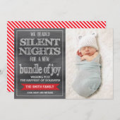 Carte de Noël Drôle, Carte photo de vacances, Bébé (Devant / Derrière)