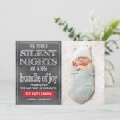 Carte de Noël Drôle, Carte photo de vacances, Bébé (Debout devant)