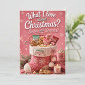 Carte de Noël drôle Chaussettes et Snacks (Debout devant)