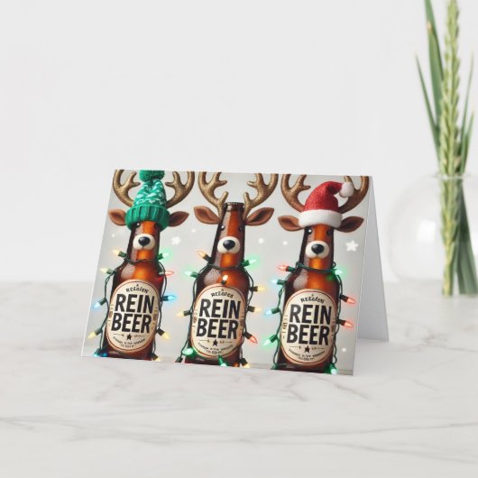 Carte de Noël drôle de bière Rein (Devant)