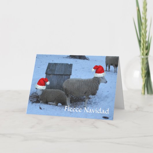 Carte de Noël drôle de brebis Fleece Navidad (Devant)