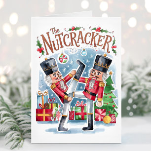 Carte de Noël drôle de casse-noisette aquarelle