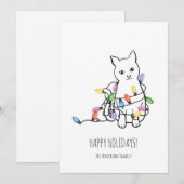 Carte de Noël drôle de chat (Devant / Derrière)