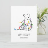 Carte de Noël drôle de chat (Debout devant)