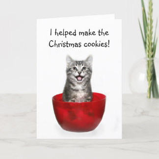 Carte de Noël drôle de chaton