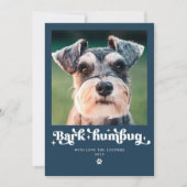 Carte de Noël drôle de chien Bah Humbug (Devant)