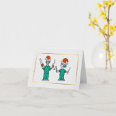 Carte de Noël drôle de chirurgiens (Fleur jaune)