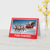Carte de Noël drôle de cochon (Fleur jaune)