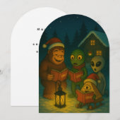 Carte de Noël drôle de conspiration de Noël (Devant / Derrière)