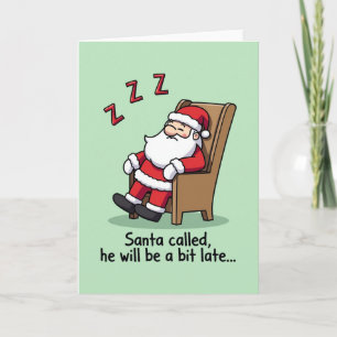 Carte de Noël drôle de dessin animé de Père Noël e