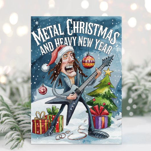 Carte de Noël drôle de Heavy Metal