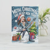 Carte de Noël drôle de Heavy Metal (Debout devant)