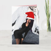 CARTE DE NOËL DRÔLE DE LUTIN COQUIN (Devant)