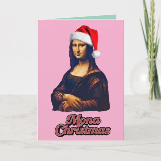 Carte de Noël drôle de Mona Lisa (Devant)