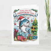 Carte de Noël drôle de morue de Noël (Devant)