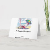 Carte de Noël drôle de Père Noël de plage (Dos)