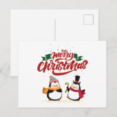 Carte de Noël drôle de pingouin, Joyeux Noël  (Devant / Derrière)
