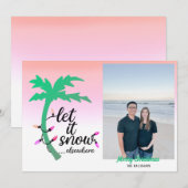 Carte de Noël drôle de plage tropicale pour les fê (Devant / Derrière)