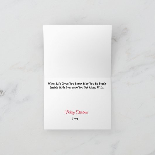 Carte de Noël drôle de prévisions de Blizzard (Intérieur)