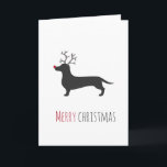 Carte de Noël drôle de renne de teckel<br><div class="desc">Longue carte de Noël drôle de teckel !</div>