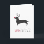 Carte de Noël drôle de renne de teckel<br><div class="desc">Longue carte de Noël drôle de teckel !</div>