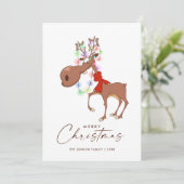 Carte de Noël drôle de renne Joyeux Noël (Debout devant)