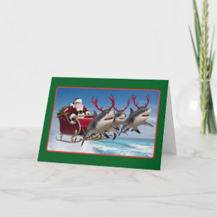 Carte de Noël drôle de requin