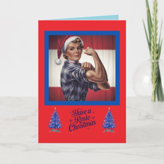 Carte de Noël drôle de Rosie la Riveteuse (Devant)